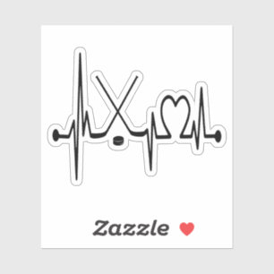 Hockey Heartbeat Sticker