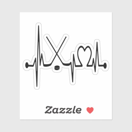 Hockey Heartbeat Sticker (Vel)