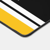 HOCKEY Helder Geel Zwart Wit Racing Stripes Bureaumat (Hoek)