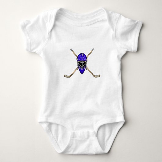 Hockey Helmet en Cross Sticks Blue Romper (Voorkant)