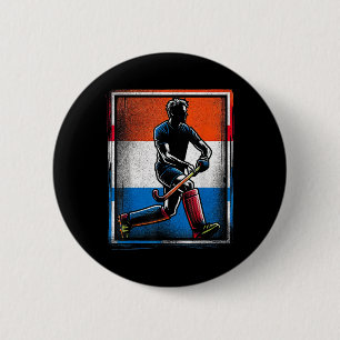 Hockey Heren Nederland Nederlandse Vlag Holland _1 Ronde Button 5,7 Cm