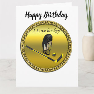 Hockey I Love custom design with stick and helm Kaart