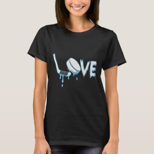 Hockey Ijs Cream Drip Jongens Ijshockey Liefde Jeu T-shirt