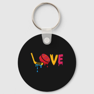 Hockey Ijs Cream Drip Jongens Ijshockey Liefde Jon Sleutelhanger