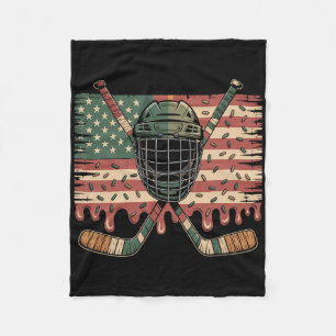 Hockey Ijs Drip Camo Usa Vlag Fleece Deken
