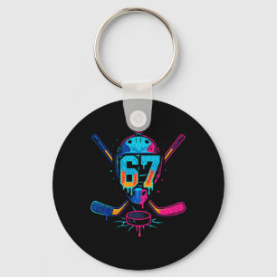 Hockey Ijs Drip Nummer 67 Speler 67ste Verjaardag Sleutelhanger