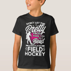 Hockey ik ben een beest bij veldhockey t-shirt
