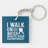 Hockey ik loop op water sleutelhanger (Achterkant)