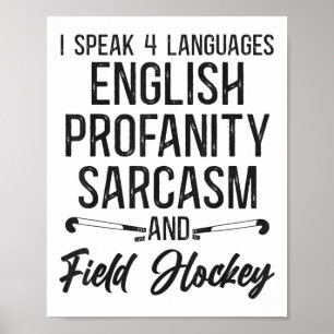 Hockey Ik Spreek 4 Talen Engels Vloeken Poster
