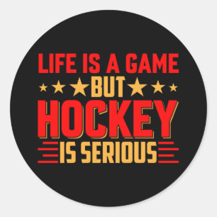 Hockey is ernstig ronde sticker