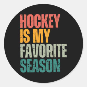 Hockey is mijn favoriete seizoen Funny hockeyfan l Ronde Sticker