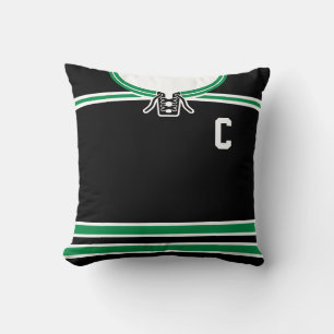 Hockey Jersey Name & Number Sjabloon Pillow Green Kussen