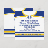 Hockey Jersey themafeest nodigt uit tot Sjabloon Kaart (Voorkant / Achterkant)