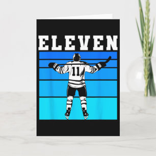 Hockey Jongen 11e Verjaardag Elf IJshockey Verjaar Kaart