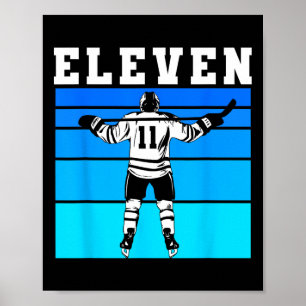 Hockey Jongen 11e Verjaardag Elf IJshockey Verjaar Poster