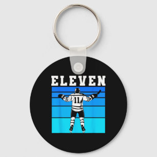 Hockey Jongen 11e Verjaardag Elf IJshockey Verjaar Sleutelhanger