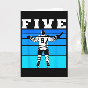 Hockey Jongen 5e Verjaardag Vijf IJshockey Verjaar Kaart