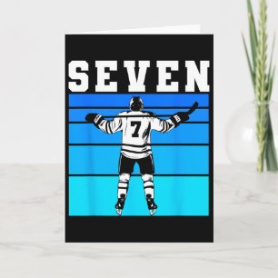 Hockey Jongen 7e Verjaardag Zeven IJshockey Verjaa Kaart