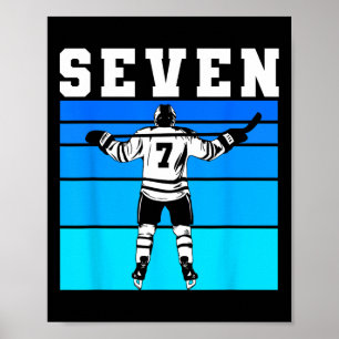 Hockey Jongen 7e Verjaardag Zeven IJshockey Verjaa Poster