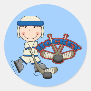 HOCKEY - Jongen Tshirts en cadeautjes Ronde Sticker
