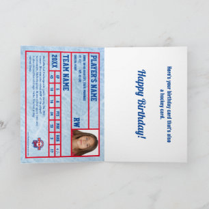 Hockey Kaart Verjaardag Kaart w / aangepaste stati