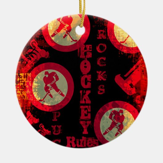 Hockey Keramisch Ornament (Voorkant)