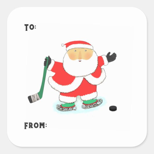 Hockey Kerstcadeau Label Stickers (Voorkant)