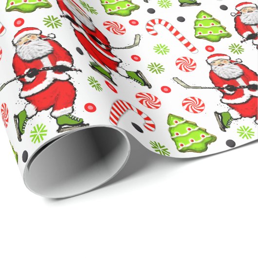 Hockey kerstcadeaupapier voor kerstcadeautjes cadeaupapier (Rol Hoek)