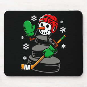 Hockey Kerstman Hoed Sneeuwman Kerstmis Grappig Ho Muismat