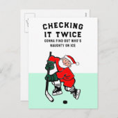 Hockey Kerstmis Feestdagenkaart (Voorkant / Achterkant)