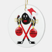 Hockey Kerstmis Keramisch Ornament (Links)