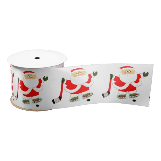 Hockey Kerstmis Satin Ribbon Lint (Spoel)