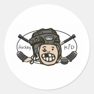 Hockey Kind zwart Ronde Sticker