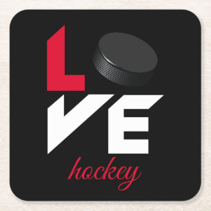 Hockey leuk vinden vierkante kartonnen onderzetter