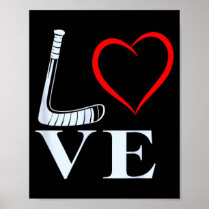Hockey Liefde Hart Grafiek Voor IJshockey Fans Poster