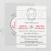 Hockey Love Wedding Invitations (Devant / Derrière)