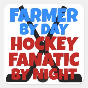 Hockey Lover Farmer Vierkante Sticker