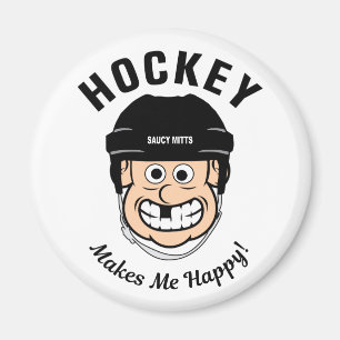 Hockey maakt me blij met Funny Cartoon Hockey Play Magneet