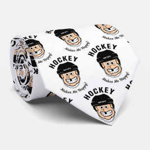 Hockey maakt me Happy Cartoon Stropdas
