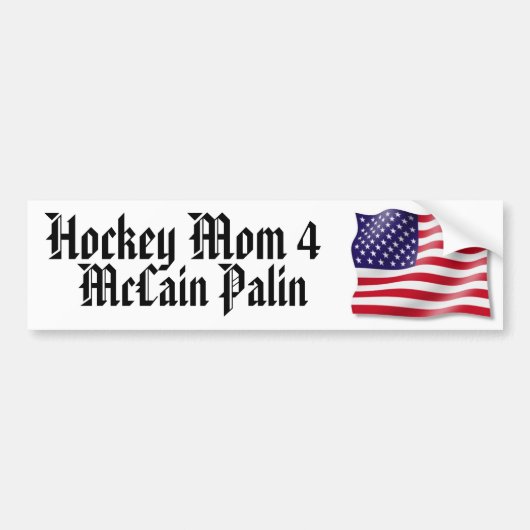 Hockey Mam 4 McCain Palin Bumpersticker (Voorkant)