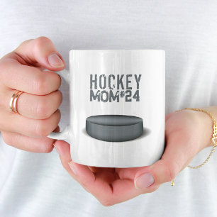 Hockey mam Player Number Cute Simple Koffiemok