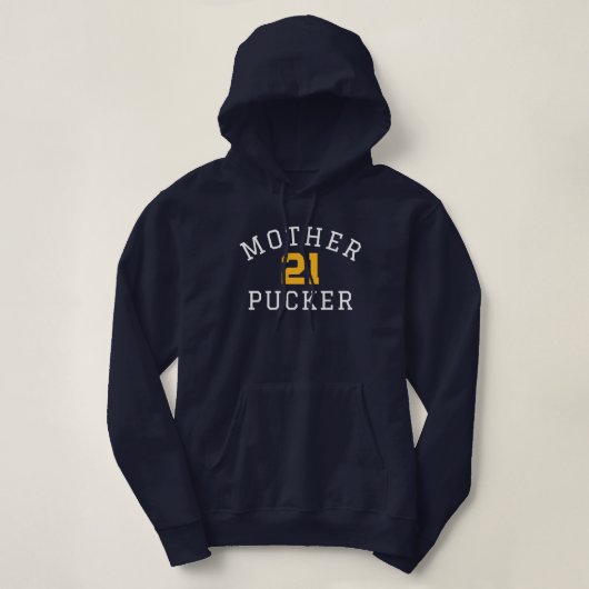 Hockey mama Hoodie Moeder Pucker Custom Number (Design voorkant)