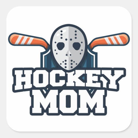 Hockey mama vierkante sticker (Voorkant)