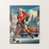  hockey meisje legpuzzel (Verticaal)
