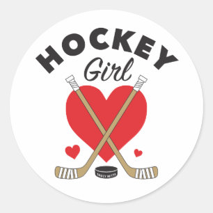 Hockey Meisje Vrouwen Meisjes Liefde Hart Hockey S Ronde Sticker