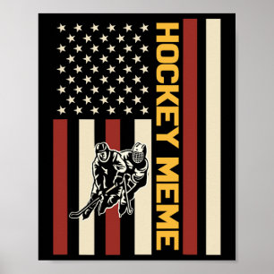 Hockey Meme Hockeyspeler Vs Vlag Poster