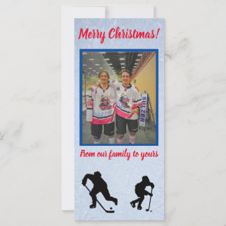 Hockey Merry-kerstkaartje - Verticale flatkaart