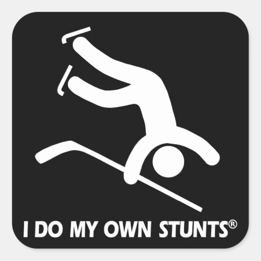 Hockey Mijn eigen stunts Vierkante Sticker (Voorkant)