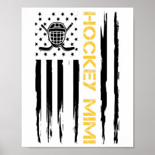 Hockey Mimi Hockey Speler Usa Vlag Poster