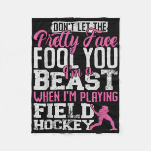 Hockey Misleid Je Niet Door Mijn Mooie Gezicht Ik Fleece Deken